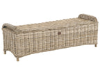 Ottomane de jardin 140 cm en rotin naturel