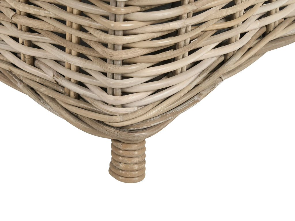 Ottomane de jardin 140 cm en rotin naturel