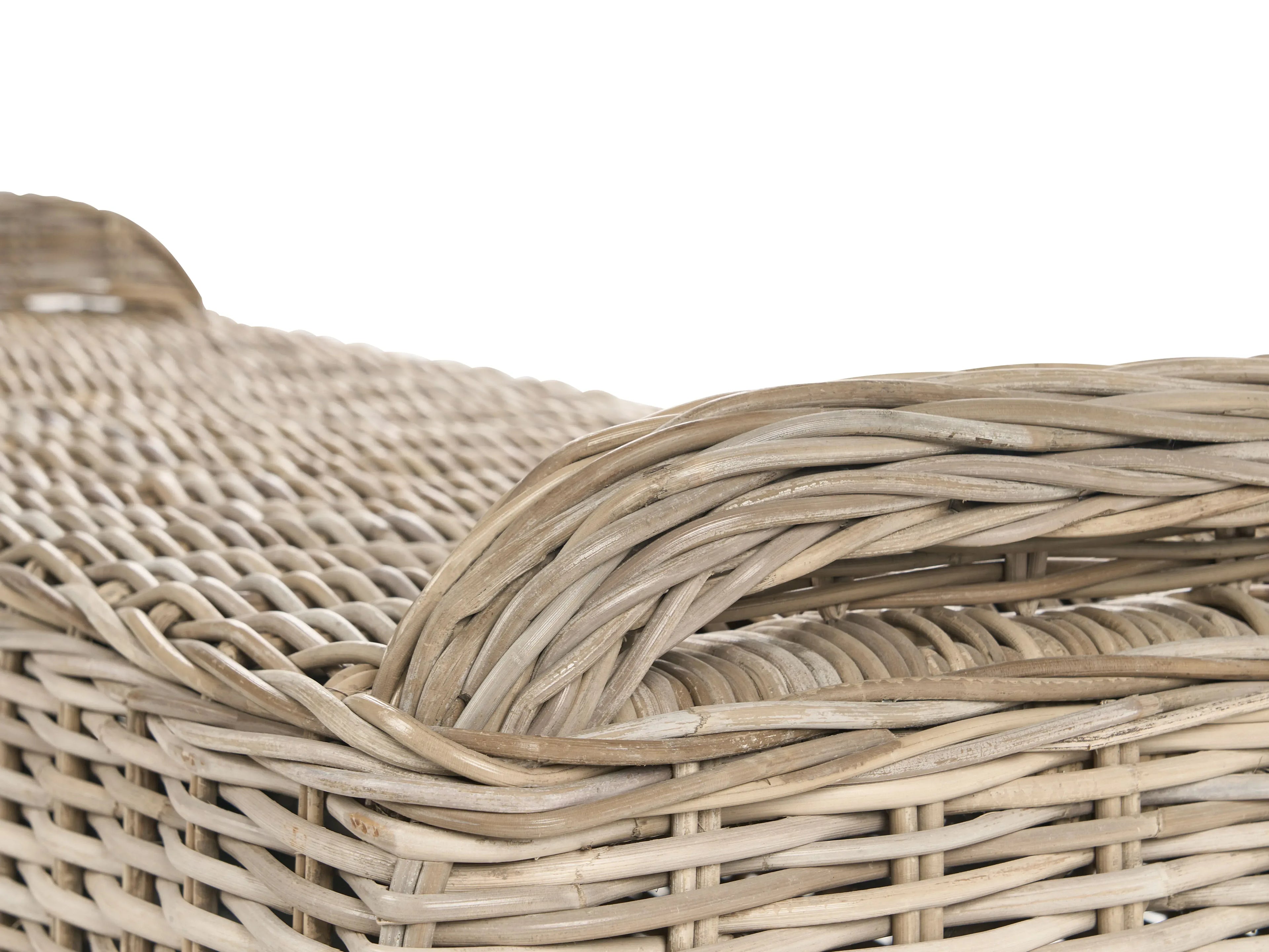 Banc de jardin avec coussin 141 cm avec pouf en rotin naturel
