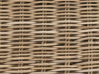 Banc de jardin avec coussin 141 cm avec pouf en rotin naturel
