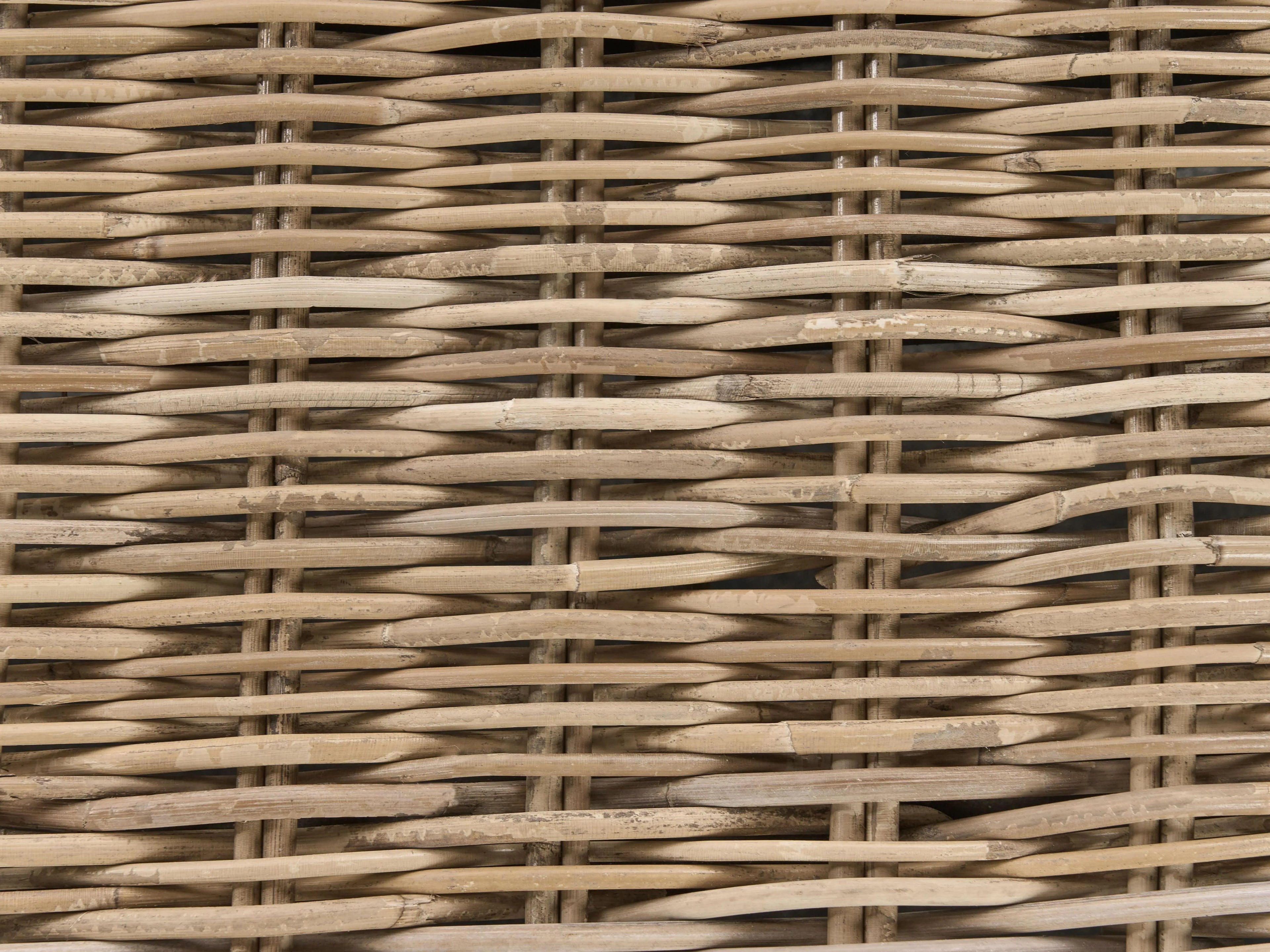 Banc de jardin avec coussin 141 cm avec pouf en rotin naturel
