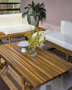 Table basse de jardin 145 cm 79 cm Bois d'acacia Marron