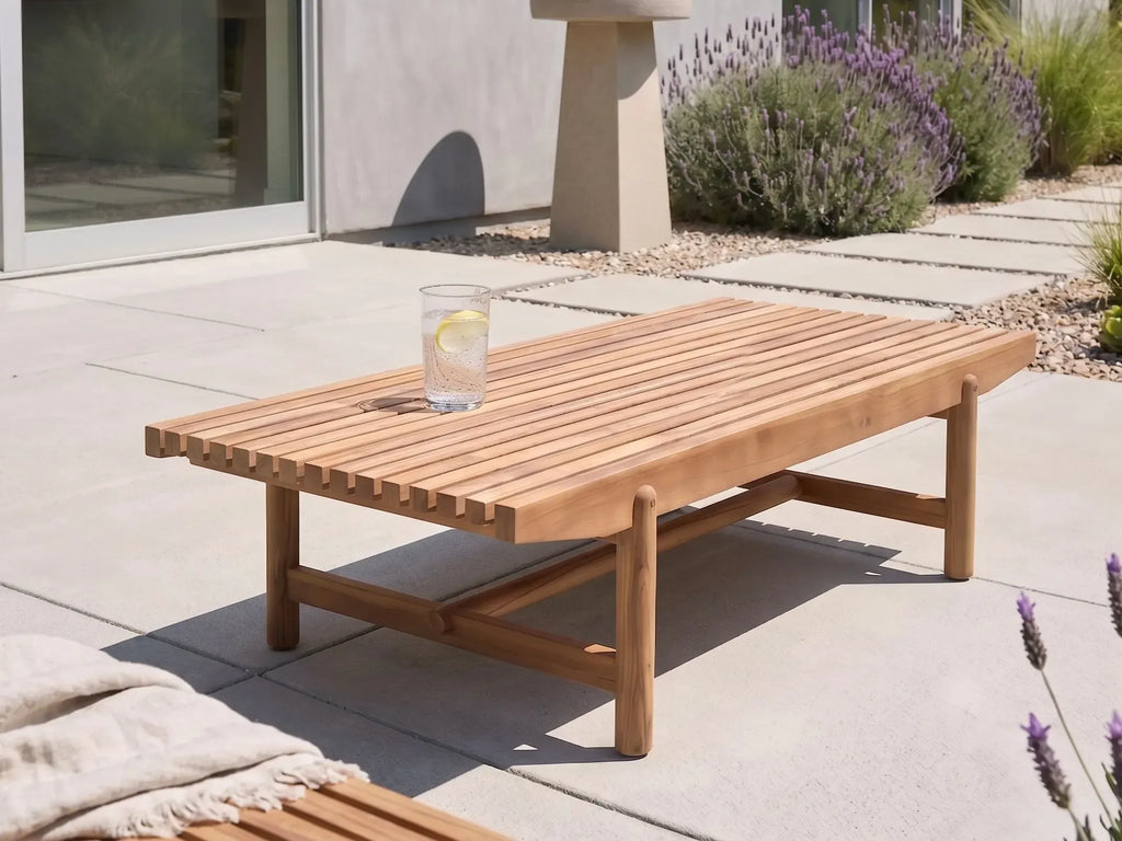 Table basse de jardin 145 cm 79 cm Bois d'acacia Marron