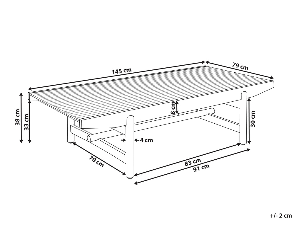Table basse de jardin 145 cm 79 cm Bois d'acacia Marron