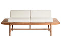 Panca da giardino con cuscino  210 cm Legno d'acacia Bianco sporco