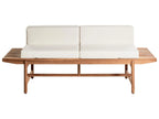 Panca da giardino con cuscino  210 cm Legno d'acacia Bianco sporco