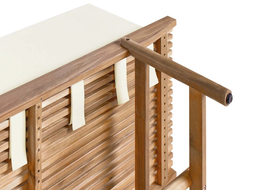 Banc de jardin avec coussin 210 cm Bois d'acacia Blanc cassé