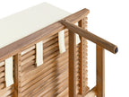 Banc de jardin avec coussin 210 cm Bois d'acacia Blanc cassé