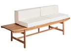 Banc de jardin avec coussin 210 cm Bois d'acacia Blanc cassé