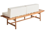 Banc de jardin avec coussin 210 cm Bois d'acacia Blanc cassé
