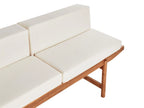 Banc de jardin avec coussin 210 cm Bois d'acacia Blanc cassé