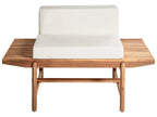 Panca da giardino con cuscino  135 cm Legno d'acacia Bianco sporco