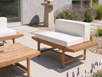 Banc de jardin avec coussin 135 cm Bois d'acacia Blanc cassé