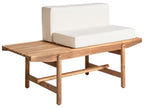 Banc de jardin avec coussin 135 cm Bois d'acacia Blanc cassé