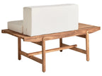 Banc de jardin avec coussin 135 cm Bois d'acacia Blanc cassé