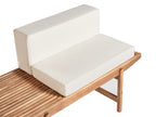 Banc de jardin avec coussin 135 cm Bois d'acacia Blanc cassé