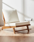 Sedia con cuscino  Legno d'acacia Bianco sporco
