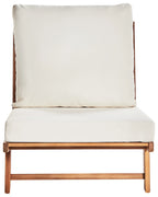 Chaise avec coussin Bois d'acacia Blanc cassé