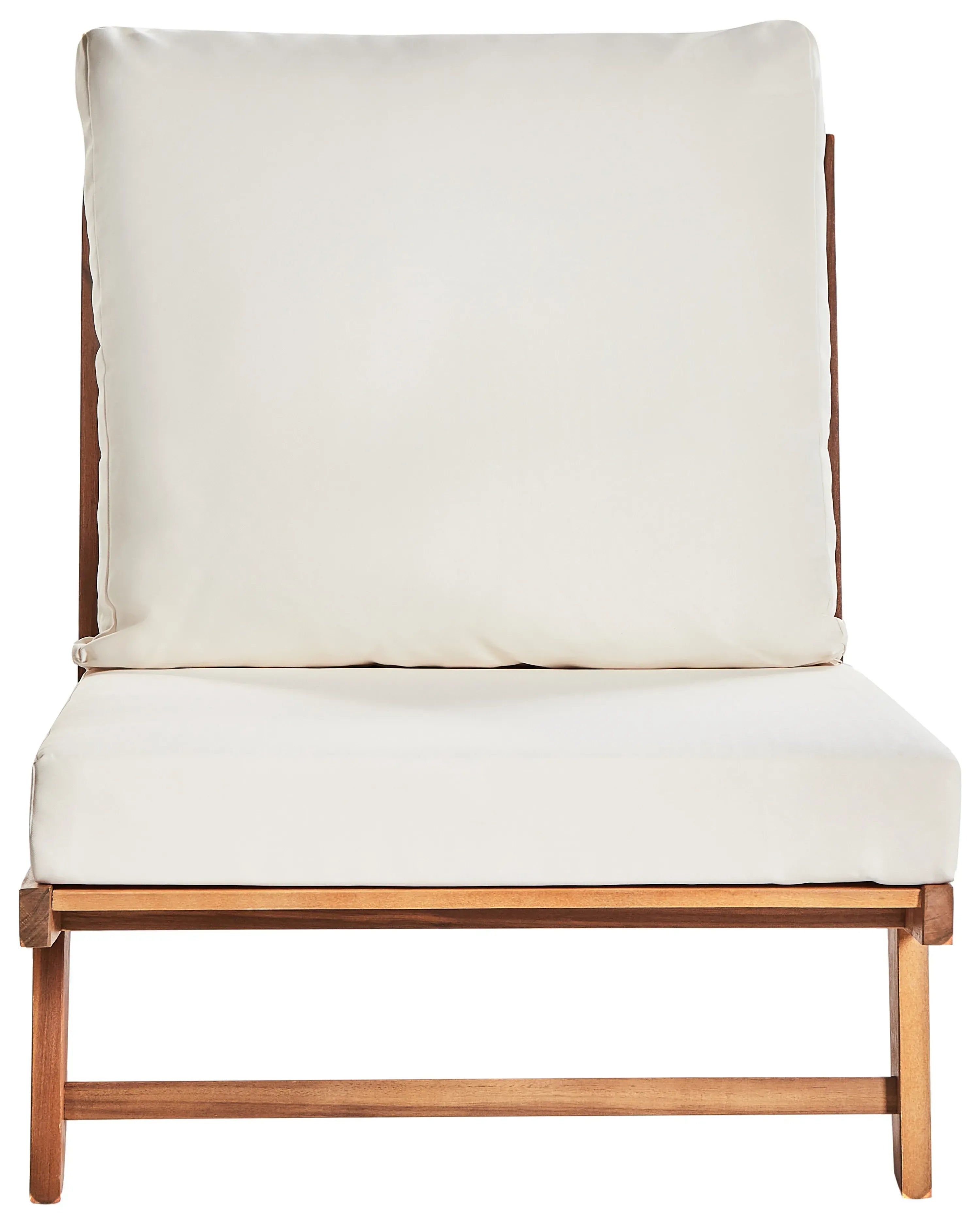 Chaise avec coussin Bois d'acacia Blanc cassé