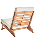 Chaise avec coussin Bois d'acacia Blanc cassé