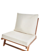 Chaise avec coussin Bois d'acacia Blanc cassé