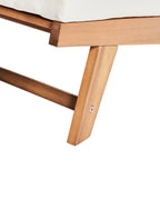 Chaise avec coussin Bois d'acacia Blanc cassé