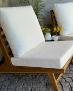 Chaise avec coussin Bois d'acacia Blanc cassé