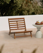 Chaise avec coussin Bois d'acacia Blanc cassé