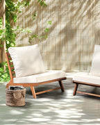 Chaise avec coussin Bois d'acacia Blanc cassé