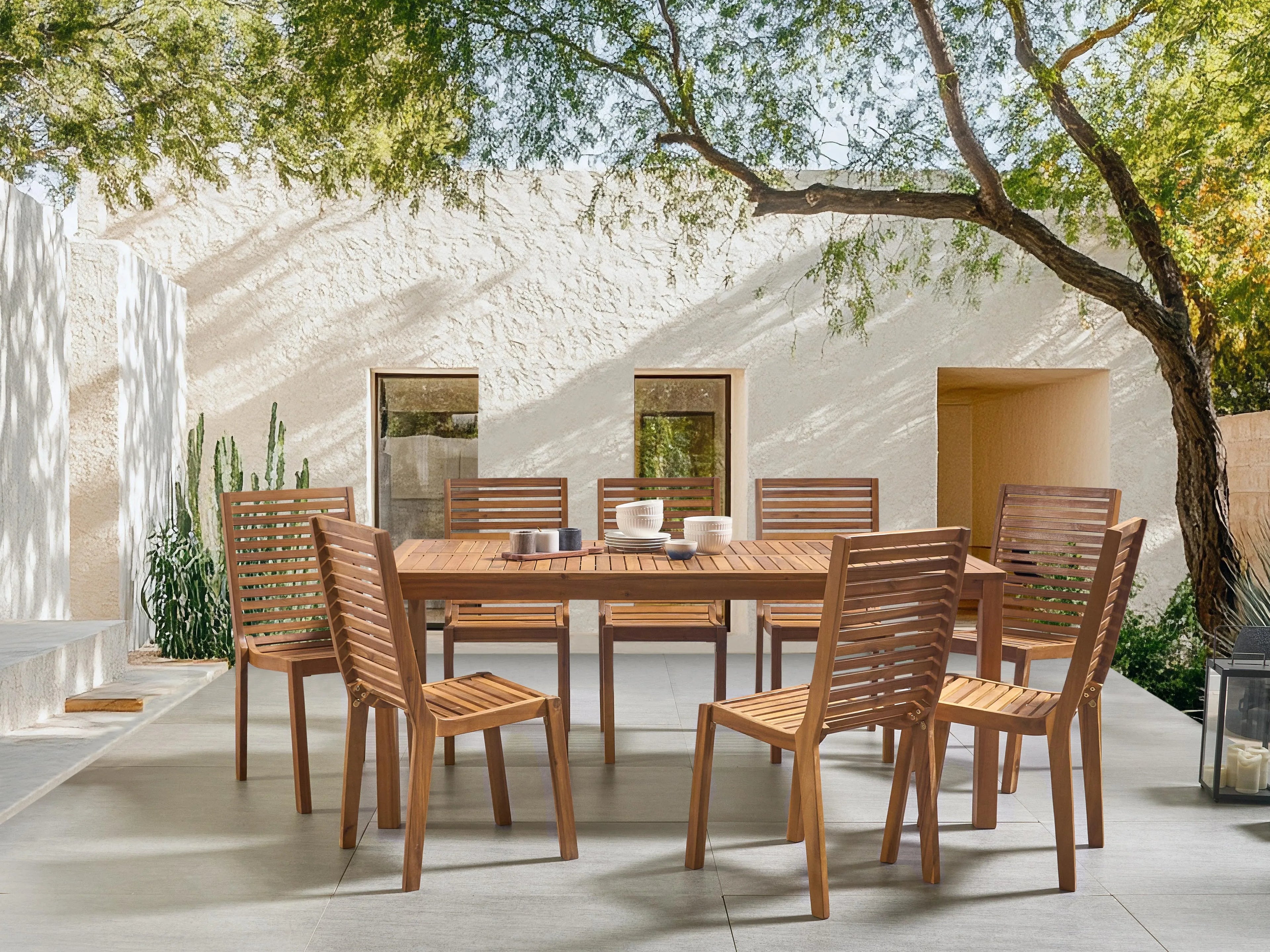 Table de salle à manger de jardin 180 cm 90 cm Bois d'acacia certifié Marron clair