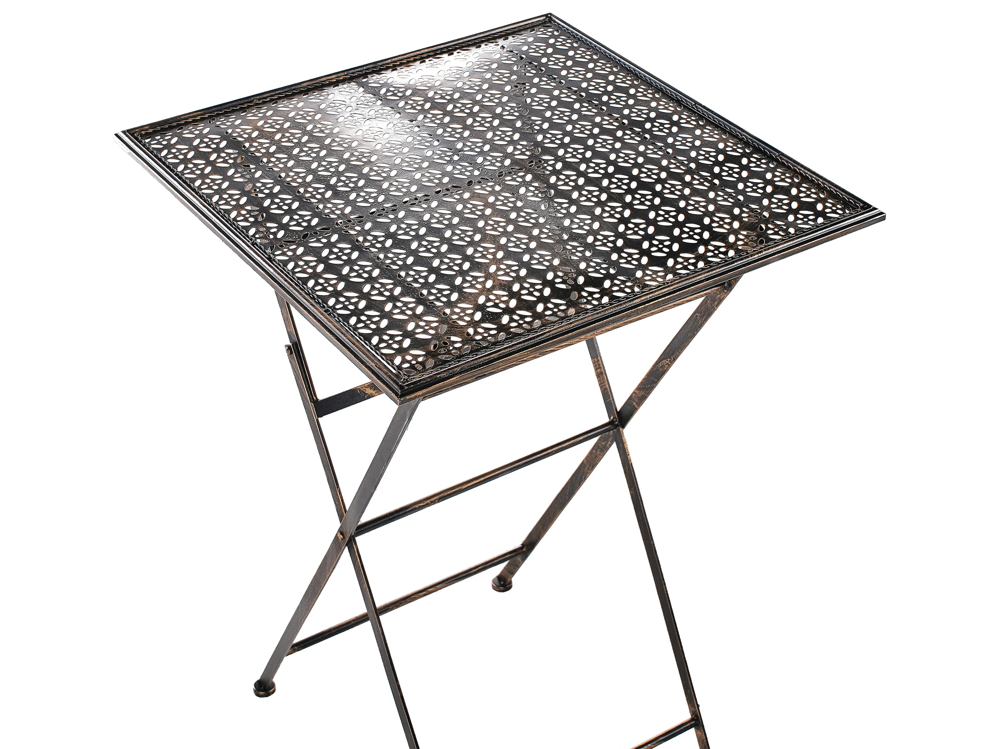 Table de bar de jardin 60 cm 60 cm Métal Noir