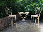 Table de bar de jardin 60 x 60 cm en métal beige clair