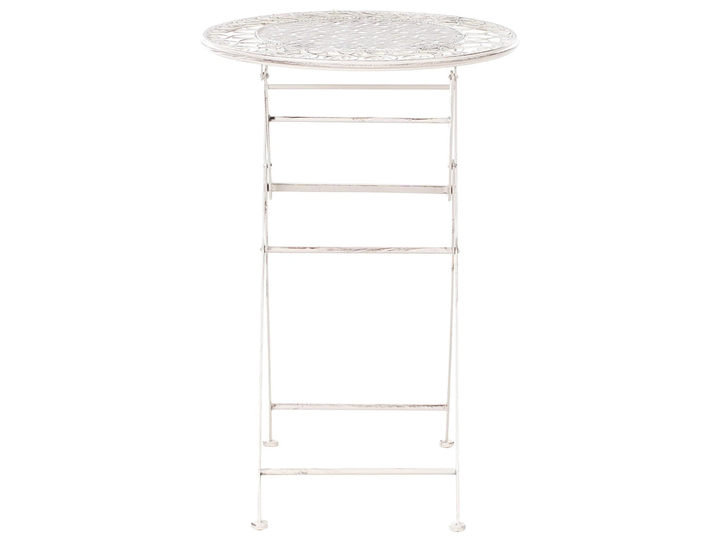 Table de bar de jardin 60 x 60 cm en métal beige clair