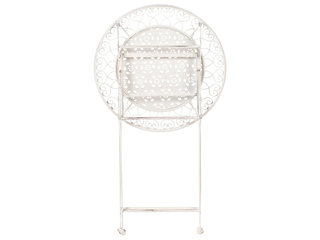 Table de bar de jardin 60 x 60 cm en métal beige clair