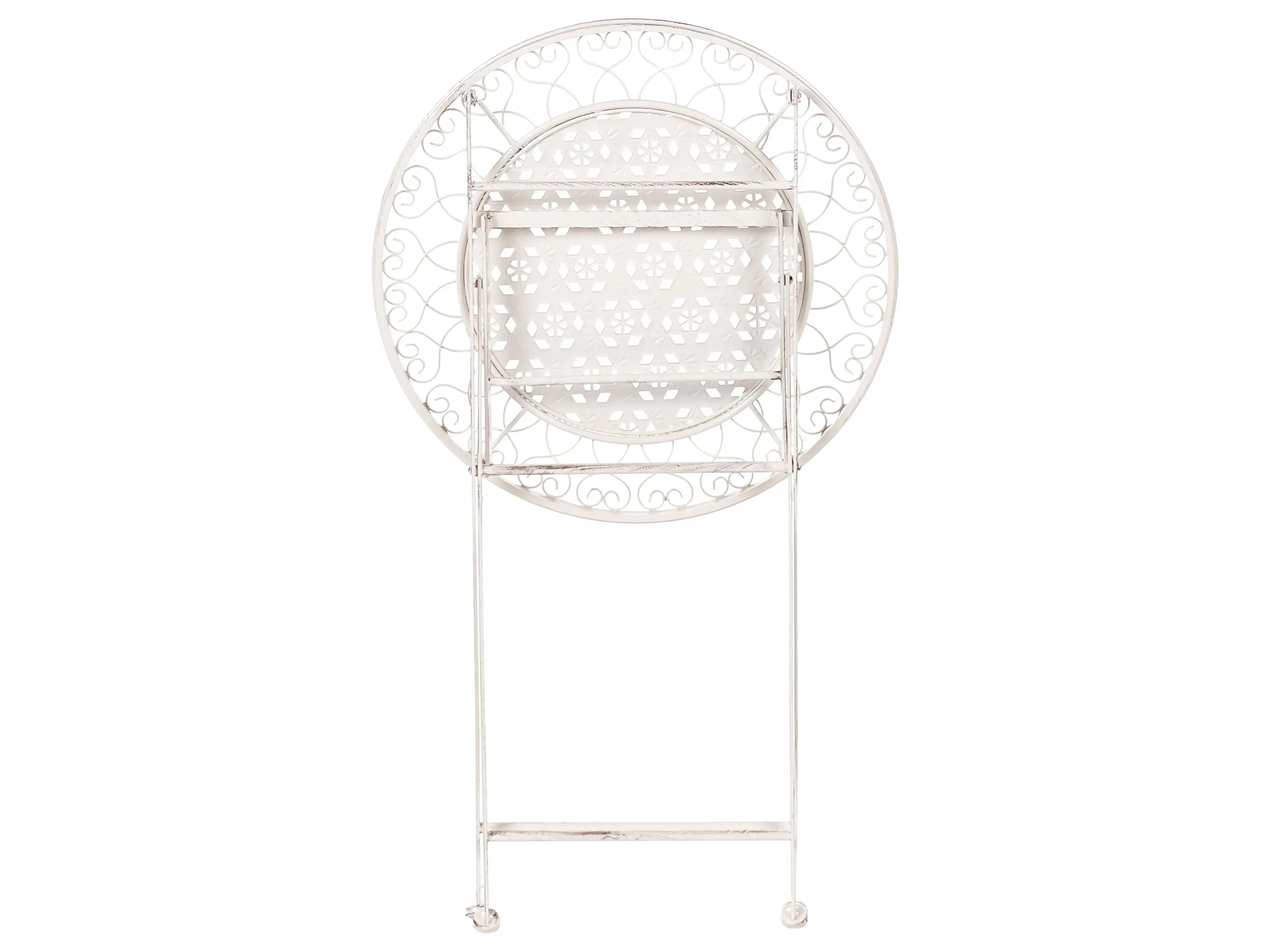 Table de bar de jardin 60 x 60 cm en métal beige clair