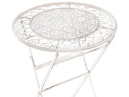 Table de bar de jardin 60 x 60 cm en métal beige clair