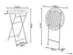 Table de bar de jardin 60 x 60 cm en métal beige clair