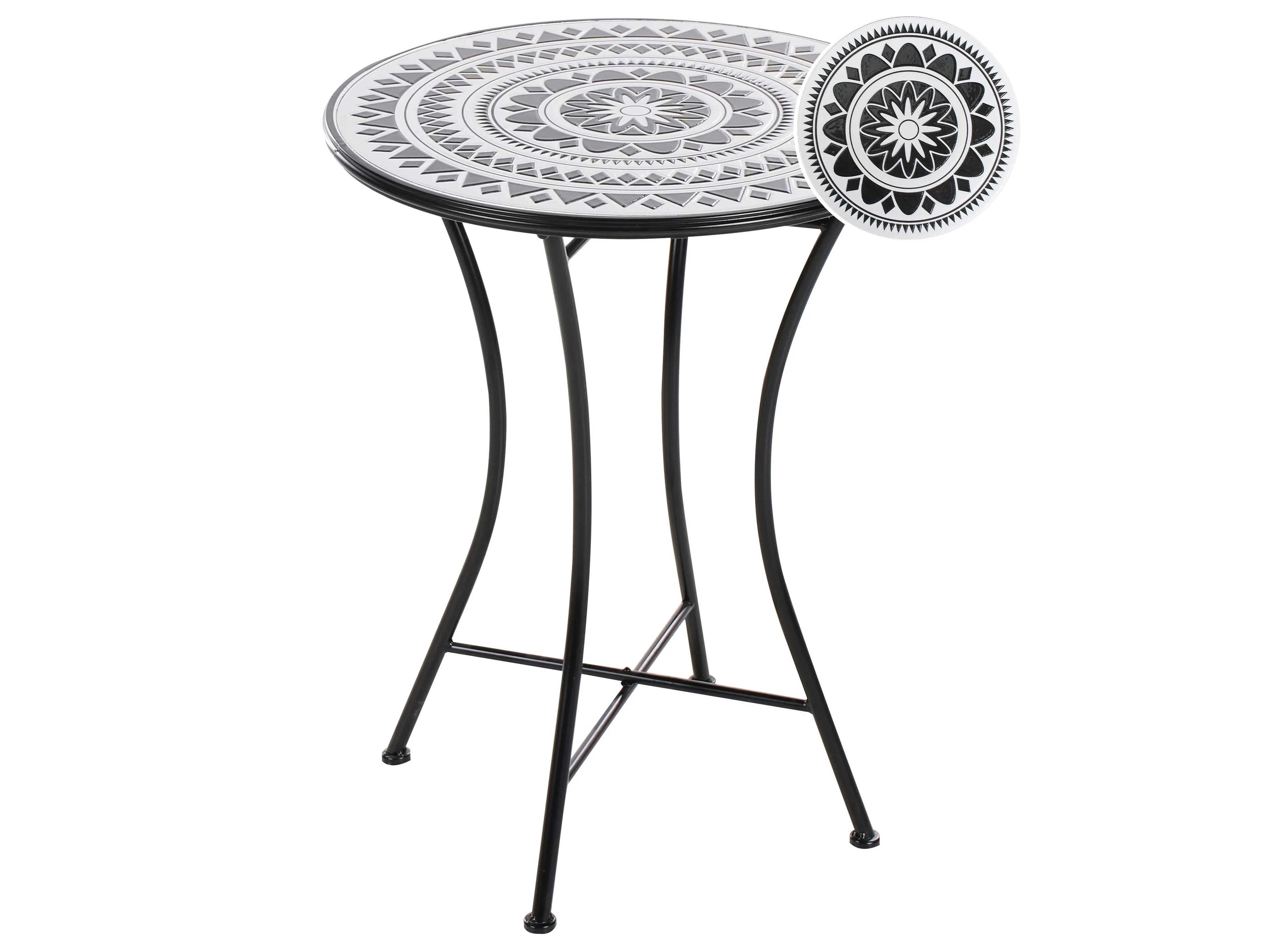 Tavolino Bistrot  60 cm 60 cm Metallo Nero/Bianco