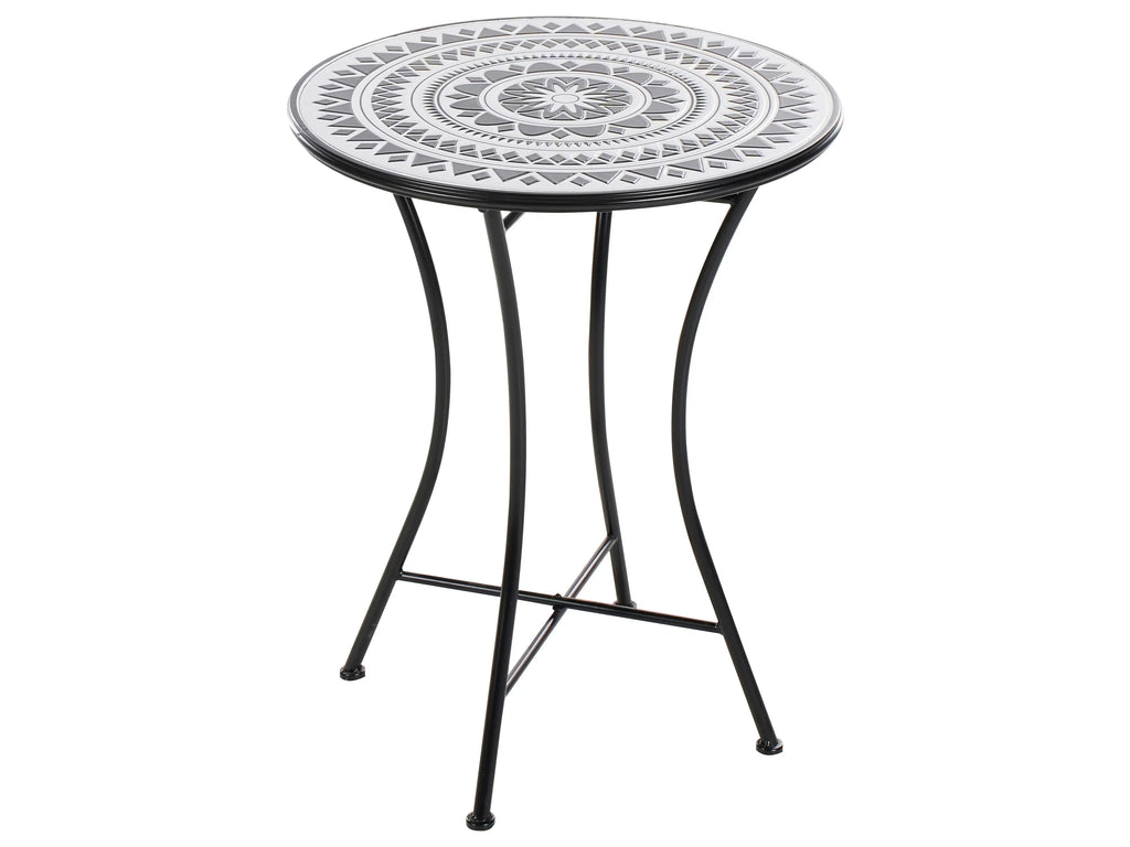 Table Bistrot 60 cm Métal Noir/Blanc
