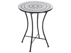 Table Bistrot 60 cm Métal Noir/Blanc