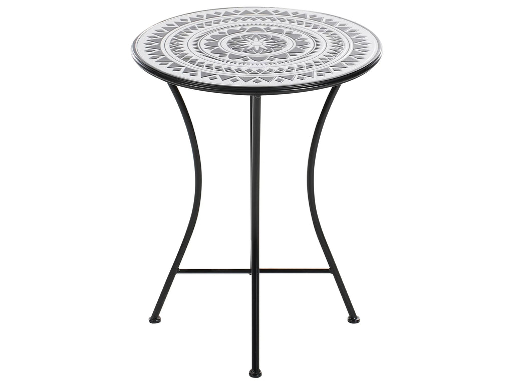 Table Bistrot 60 cm Métal Noir/Blanc