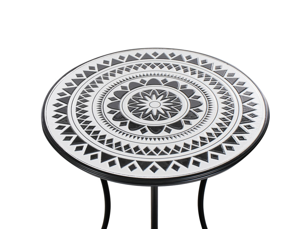 Table Bistrot 60 cm Métal Noir/Blanc