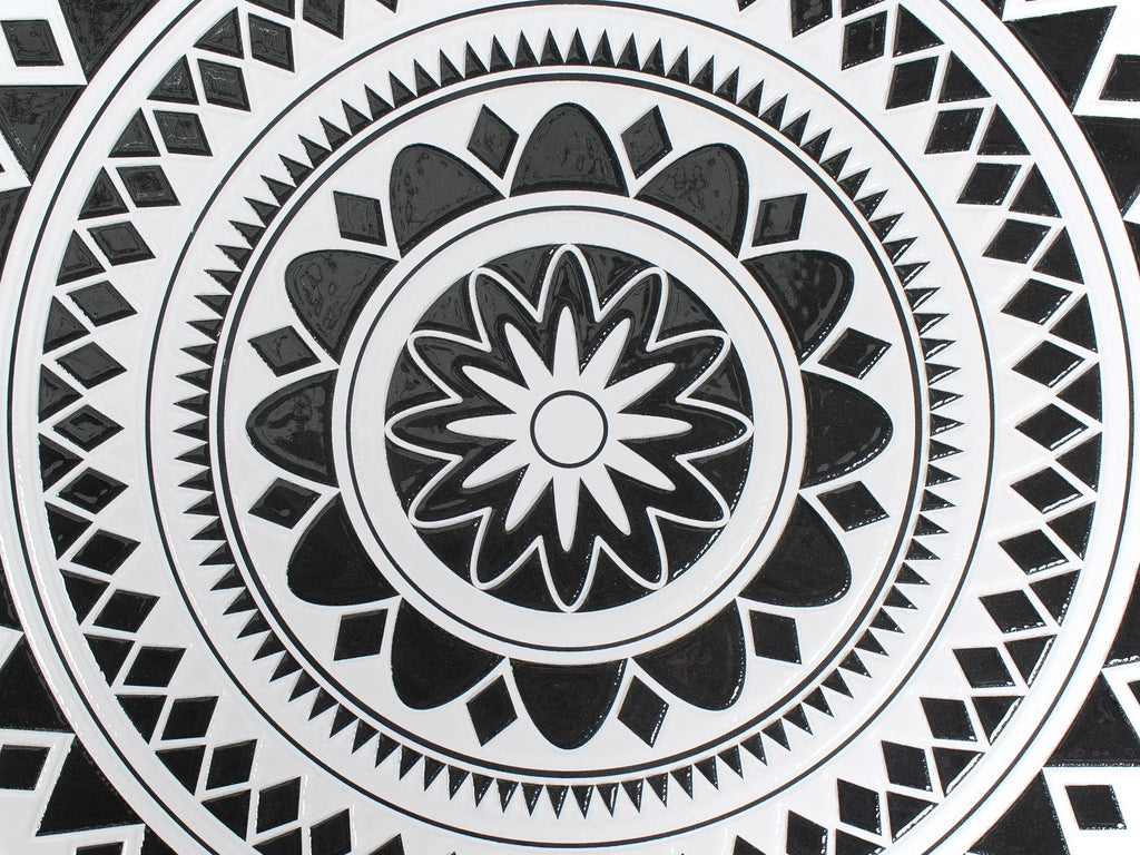Table Bistrot 60 cm Métal Noir/Blanc