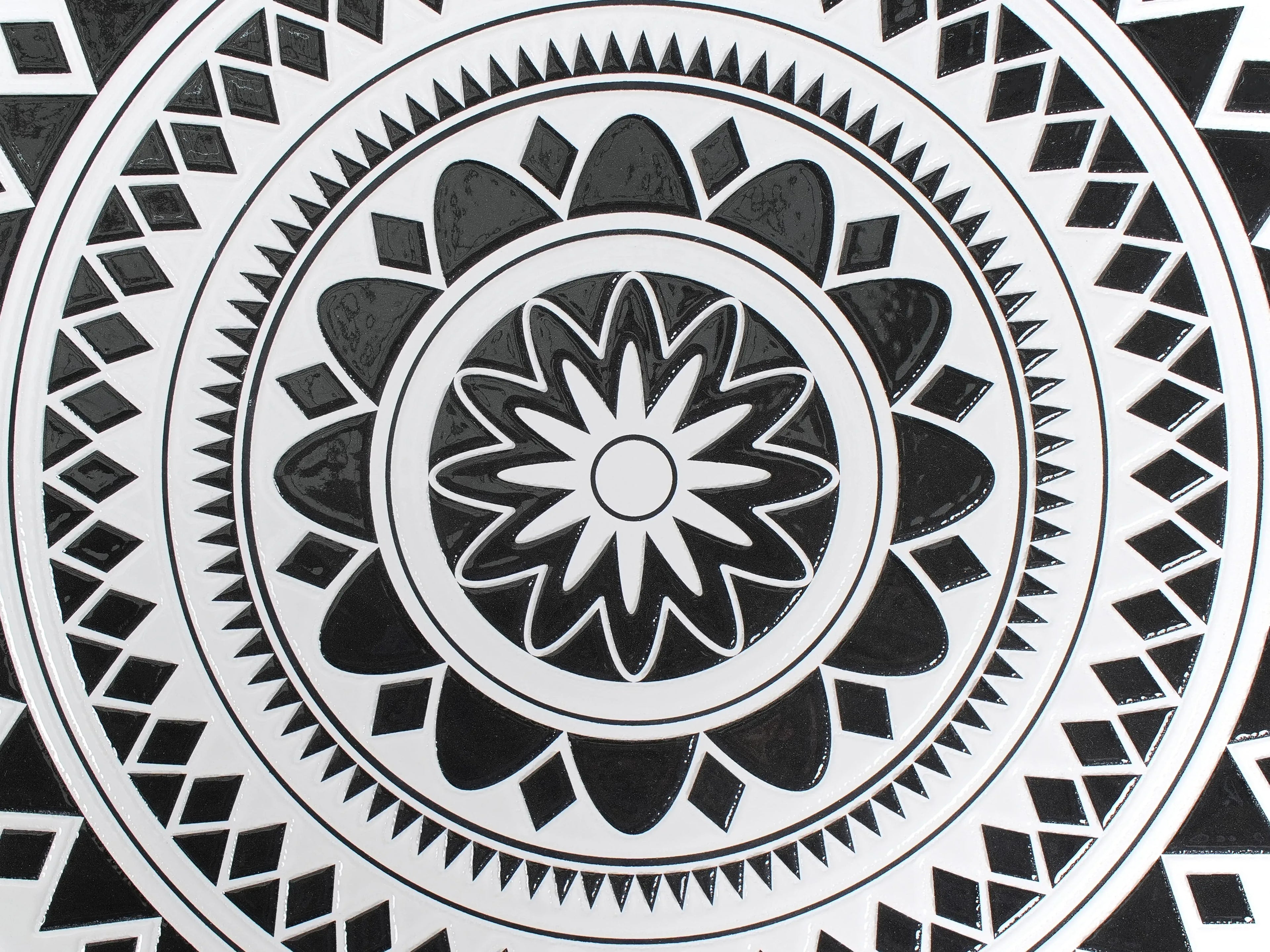 Table Bistrot 60 cm Métal Noir/Blanc