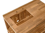 Îlot de cuisine extérieure avec évier Bois d'acacia Marron/Noir Marron