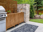 Meuble de cuisine extérieur avec évier Bois d'acacia Marron/Noir