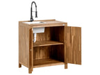 Meuble de cuisine extérieur avec évier Bois d'acacia Marron/Noir