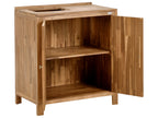Meuble de cuisine extérieur avec évier Bois d'acacia Marron/Noir