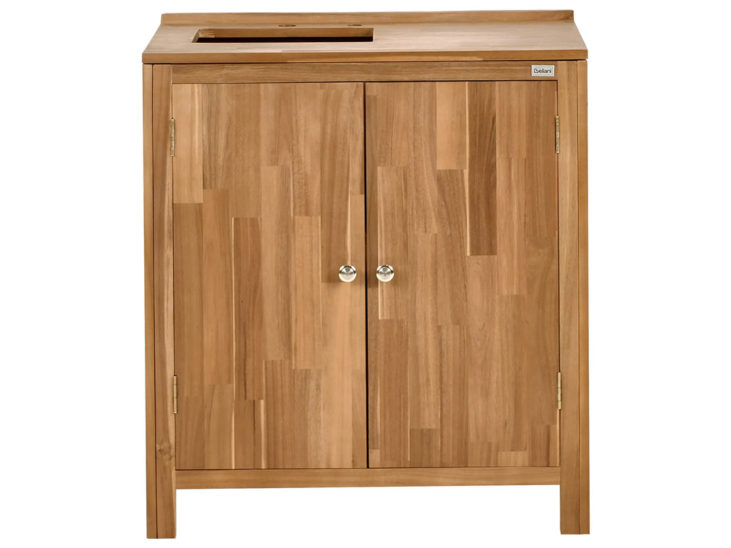 Meuble de cuisine extérieur avec évier Bois d'acacia Marron/Noir