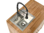 Meuble de cuisine extérieur avec évier Bois d'acacia Marron/Noir